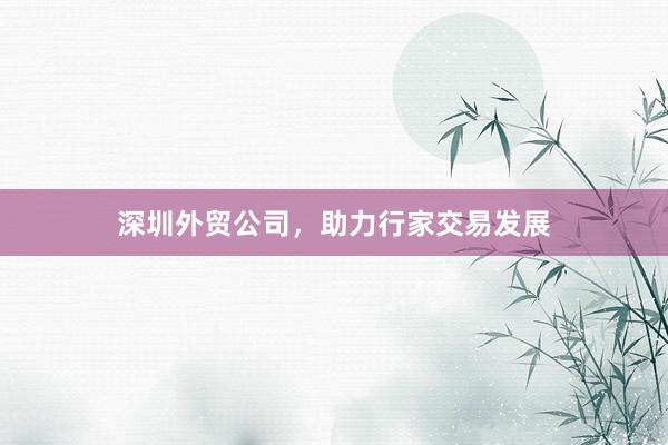 深圳外贸公司，助力行家交易发展